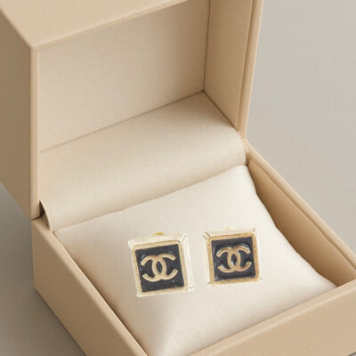 Chanel Square Button Earrings (2003)