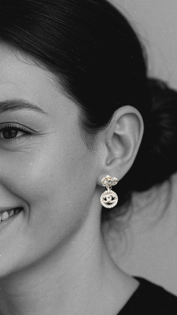 Chanel CC Silver and Strass Earrings (2022)