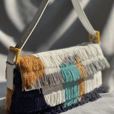 Fendi Color Block Fringe Baguette (Runway SS 2013)