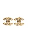 Chanel Gold Plated CC Crystal Earrings (2021)