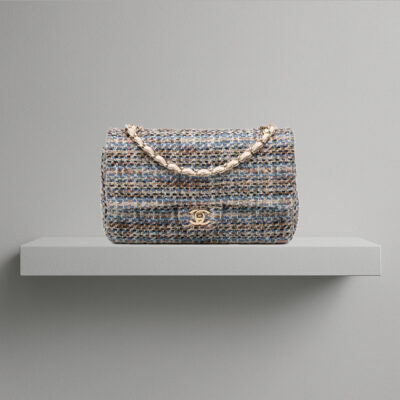 Chanel Medium Cream Tweed Double Flap (2019)
