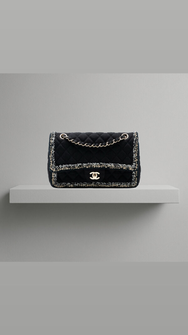 A048C43F-431F-447A-8A49-BD002399C69D Chanel Medium Classic Denim &Tweed Single Flap (2018/2019)