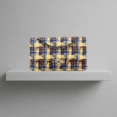 Chanel Medium Classic Yellow Tweed Double Flap (2004/2005)