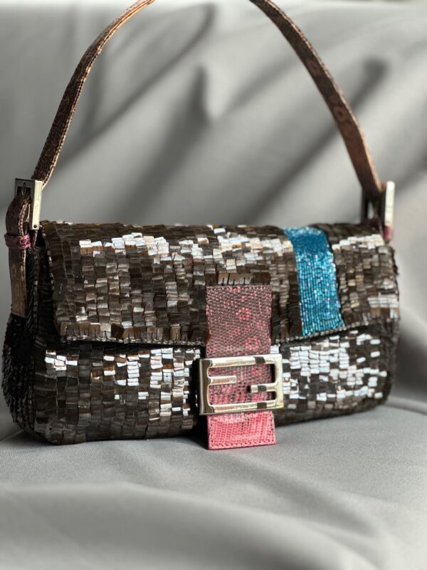 IMG_5140 Fendi Brown Sequin Baguette (1999)