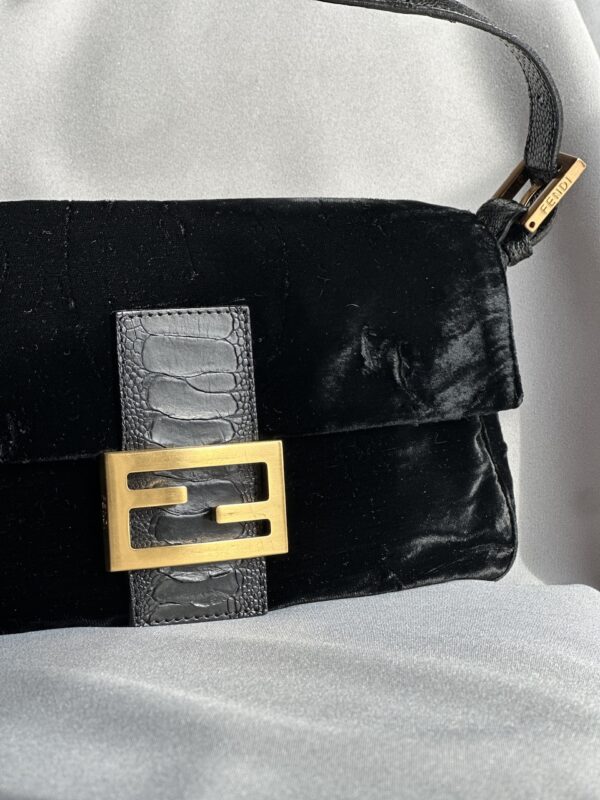 IMG_5264 Fendi Black Velvet Baguette (2005)