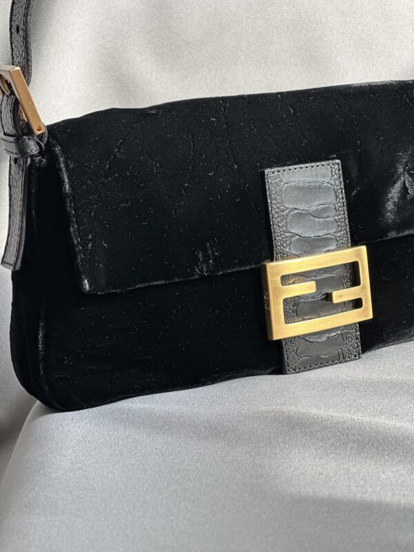 IMG_5265 Fendi Black Velvet Baguette (2005)