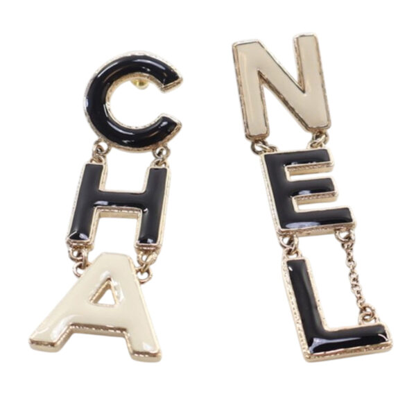 Chanel "Cha-Nel" Gold and Enamel Earrings (2022)