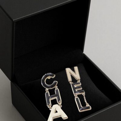 Chanel "Cha-Nel" Gold and Enamel Earrings (2022)
