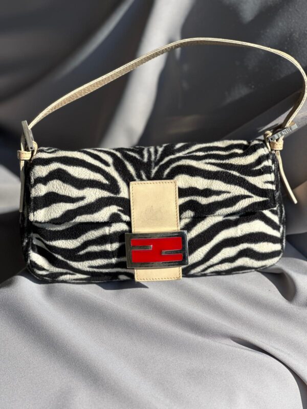 Fendi Zebra Printed Faux Fur Baguette (2000)