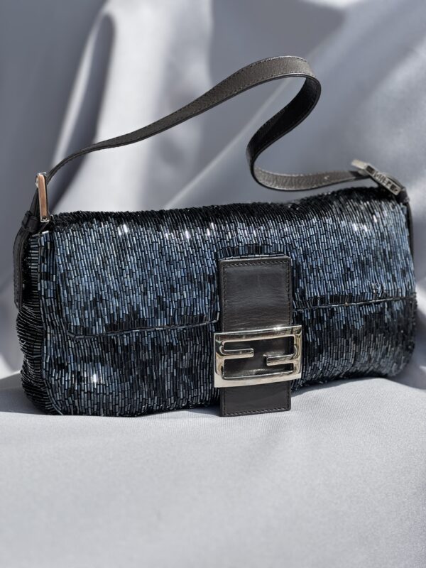 IMG_7114 Fendi Blue Metallic Beaded Baguette (1999/2000)
