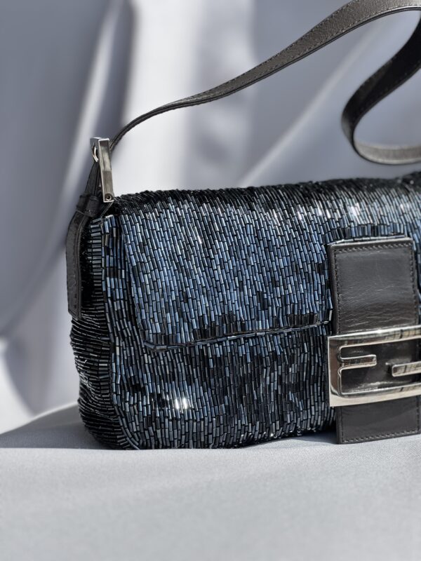 IMG_7116 Fendi Blue Metallic Beaded Baguette (1999/2000)