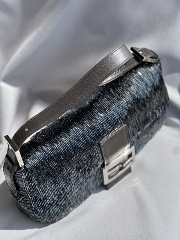 IMG_7117 Fendi Blue Metallic Beaded Baguette (1999/2000)