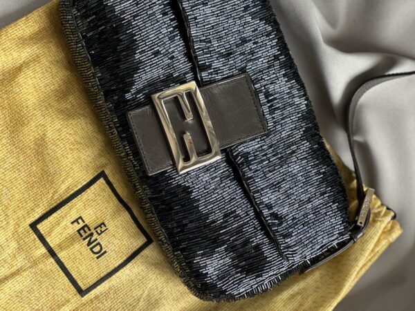 IMG_7177 Fendi Blue Metallic Beaded Baguette (1999/2000)