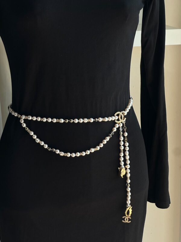 Chanel Pearl Belt Necklace Fish Head (2023)