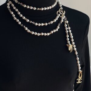 Chanel Pearl Belt Necklace Fish Head (2023)