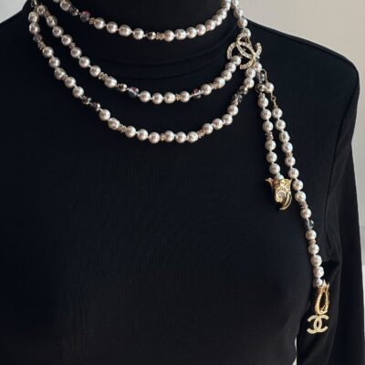 Chanel Pearl Belt Necklace Fish Head (2023)