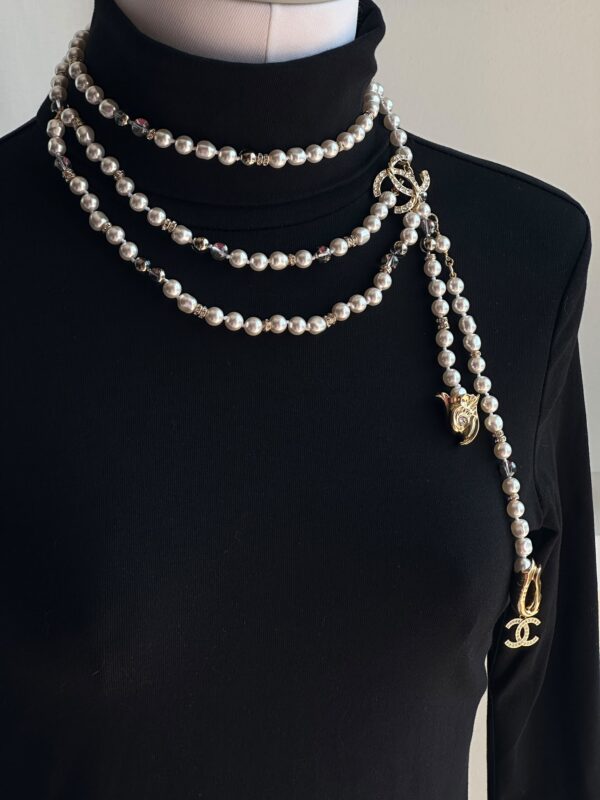 Chanel Pearl Belt Necklace Fish Head (2023)