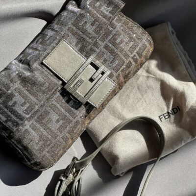 Fendi Silver Lurex Monogram Baguette (2013)