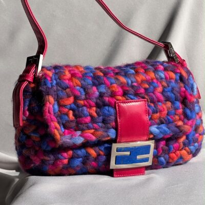 Fendi Multicolor Wool Crochet Baguette (1999)