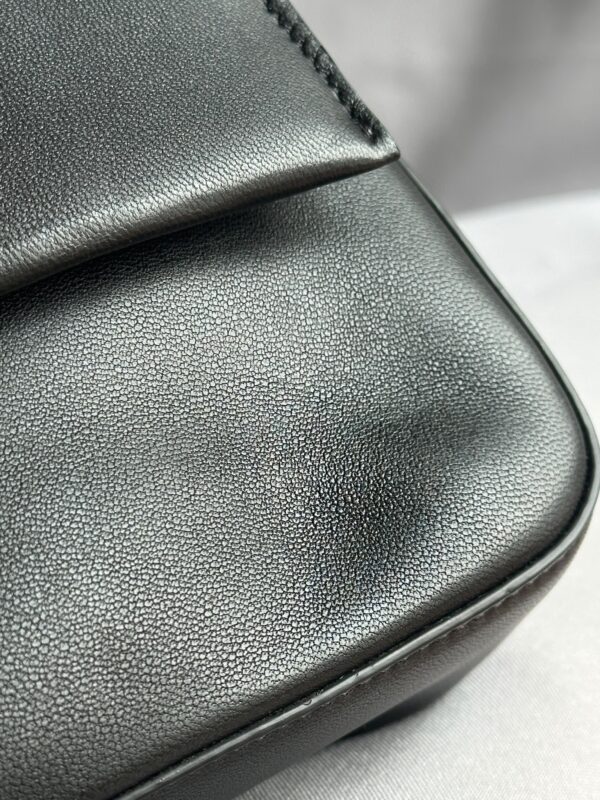 Fendi Black Leather Flap Baguette (2023)