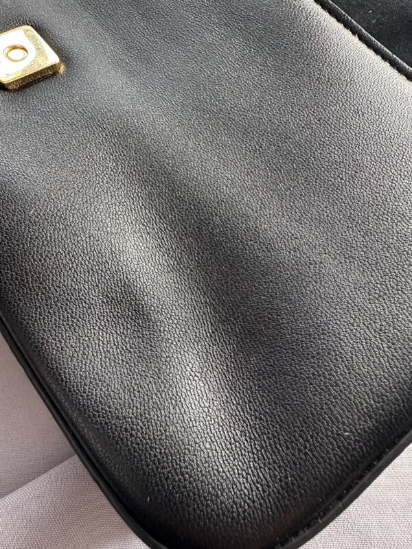 Fendi Black Leather Flap Baguette (2023)