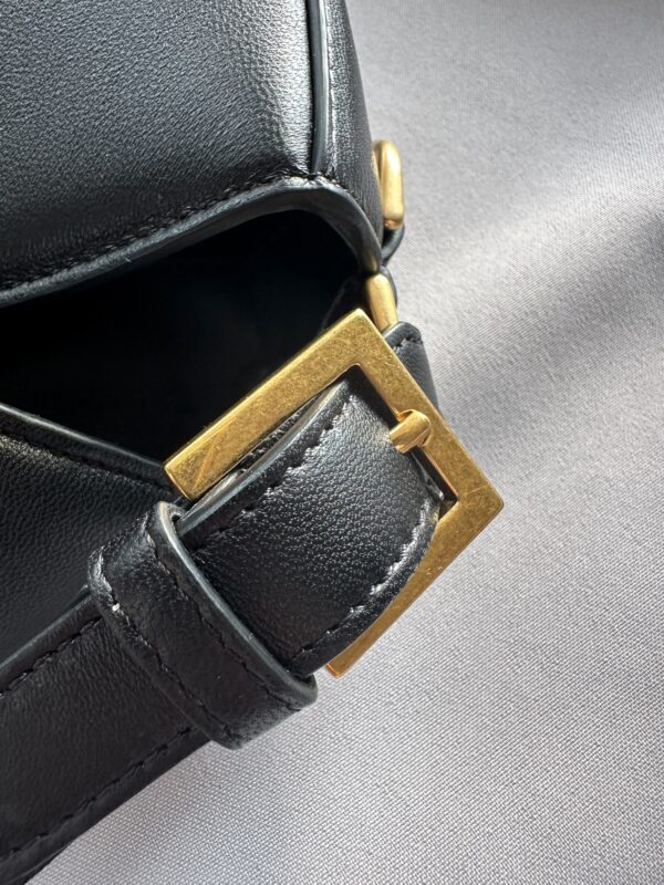 Fendi Black Leather Flap Baguette (2023)