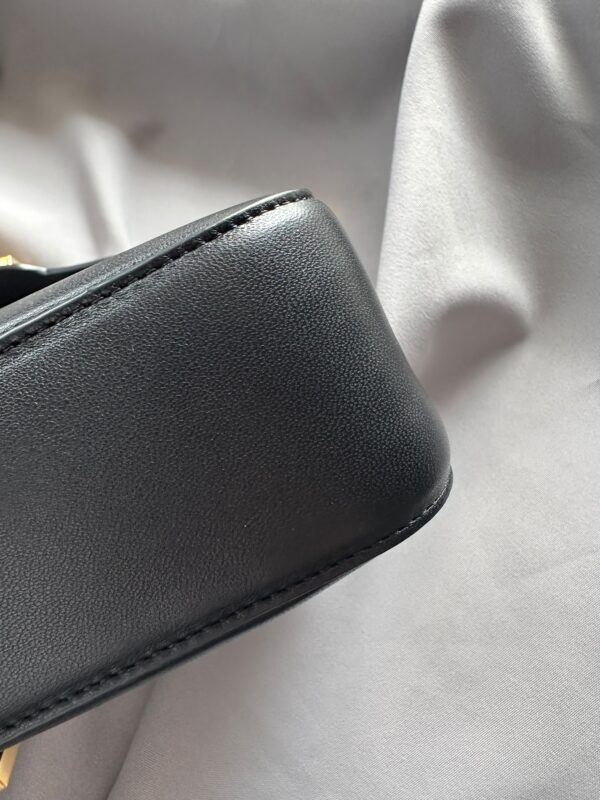 Fendi Black Leather Flap Baguette (2023)