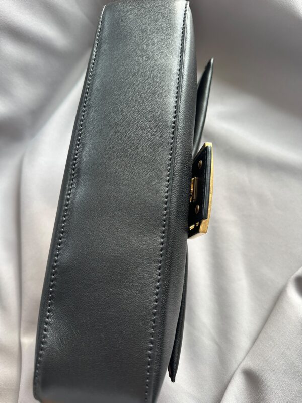 Fendi Black Leather Flap Baguette (2023)